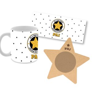 CANECA BRANCA C/BASE MDF+CAIXA PAI
